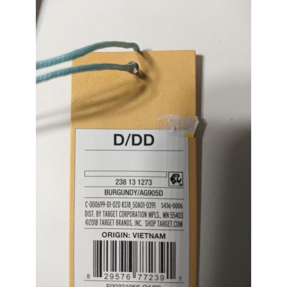 Kona Sol Bikini Top Colorblock Pink Burgundy Bandeau D/DD Swimsuit Beach Pool - Picture 10 of 11